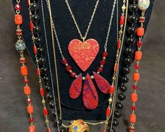 Costume Necklaces In Red Tones