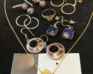 Deere Lidded Box, Earrings Fireworks Necklace