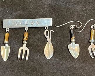 Great Falls Metal Works Pin Earrings Sterling