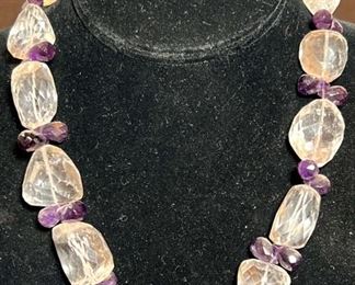 Quartz Amethyst Beaded Necklace