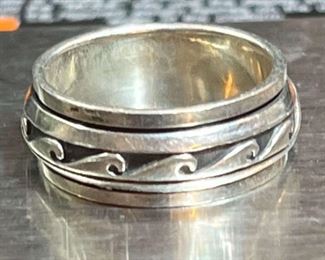 Sterling Hopi Water Waves Ring