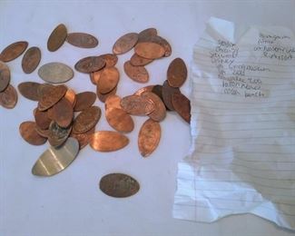 Assorted souvenir pennies