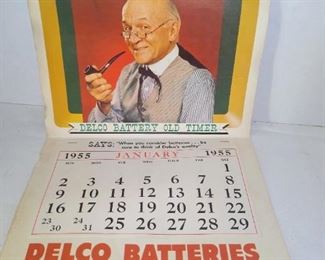 1955 Delco battery calendar