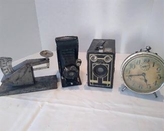 Egg scale - early cameras - wind up alarm clock
