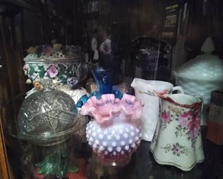 Fenton and assorted glassware