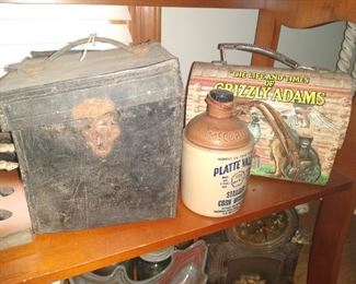 Vintage camera and Grizzly Adams lunch box