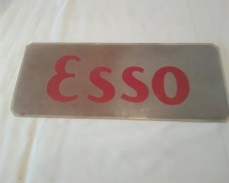Painted glass gas pump plate-Esso