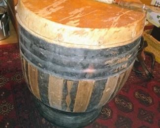 Very large decorated tribal drum
