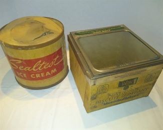 Sealtest ice cream tin and national biscuit company wafer box