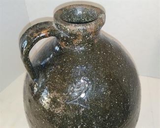 2 gallon blue rutile pottery jug