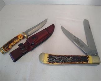 Schrade sheath knife and Texas ranger oversized knife