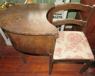 Antique Telephone Gossip Chair Table