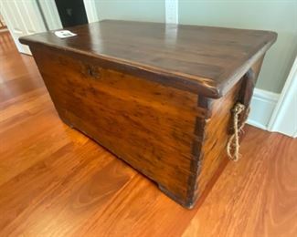 Antique chest Measures 34” wide, 18” long and 18” tall.