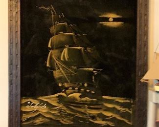 LARGE VELVET PAINTING