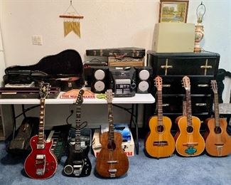 Acoustic and electric guitars, amps & radios -Bring your guitar cables!