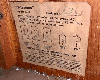 1962 Fender Princeton in original condition will need full service