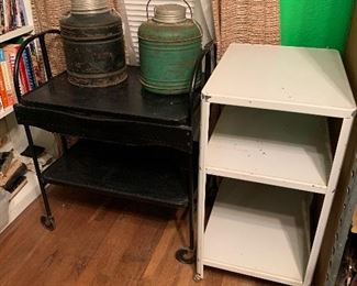 Vintage metal bar carts