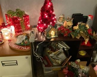 Xmas decor, locking file cabinet