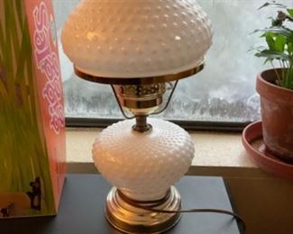Milk glass lamp