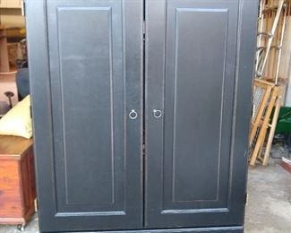 TV Cabinet - Black (closed) - Makes a great bar 