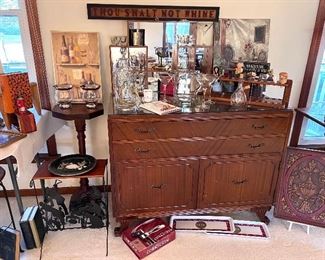 RWay - Dining room buffet  and lots of wonderful Vtg. barware 