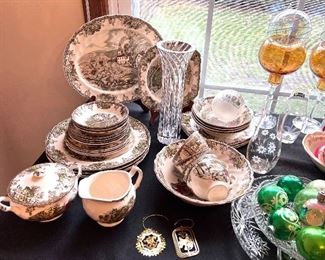 Johnson Brother "Friendly Village"  - 45pc place setting - w/extra serving peices 