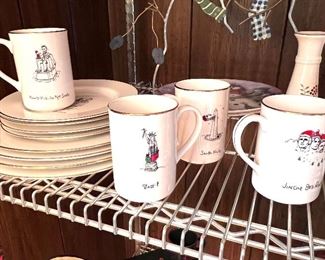 Christmas plates and cups