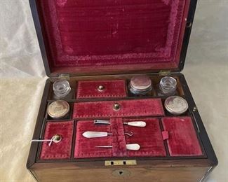 An Early 19c Rosewood Portable Vanity Case