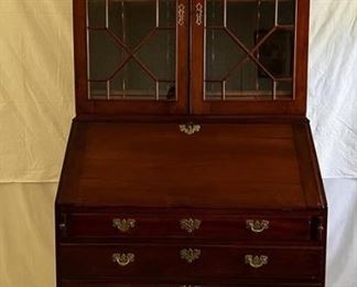 C. 1770-1785 Eastern Virginia Cherry Desk & Bookcase