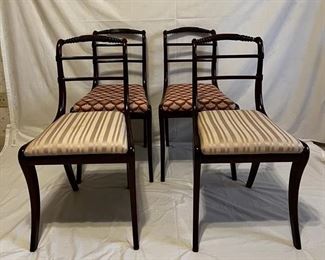 A Set of Four Mahogany Side Chairs.  Likely England.