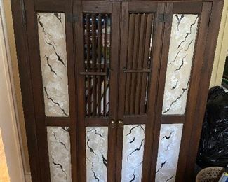 painted louvred cabinet $62.50