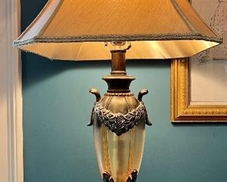Item 76:  (2) Ornate Quoizel Lamps:  $245/Pair