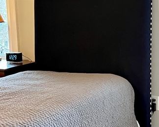 Item 23:  Pottery Barn Navy Blue Twin Headboard with Nailhead Trim (Mattress is not included):  $145