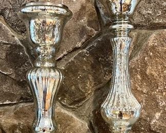 Item 125:  Mercury Glass Candle Holders:  $24/Pair