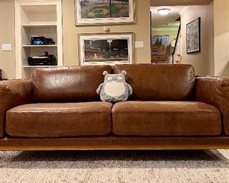Item 1:  West Elm "Dekalb" Nut Brown Saddle Leather Sofa:  $1495