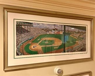 Item 58:  "Braves Field Panorama" Lithograph Signed Andy Jurinko with COA:  $245