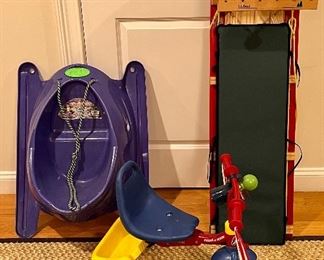 Toddler Sled, Radio Flyer Tricycle & L.L. Bean Toboggon - We will have lots more kids toys, too!  All available at the sale!  See you on December 3rd & 4th.