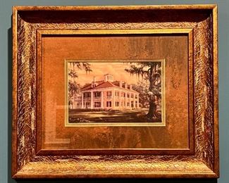 Item 155:  Framed Artwork (plantation house):  $65