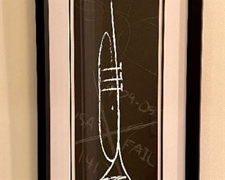 Item 181:  Signed lithograph, Trumpet "The Show Must Go On": $95