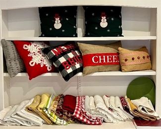 Holiday Pillows & Assorted Tablecloths