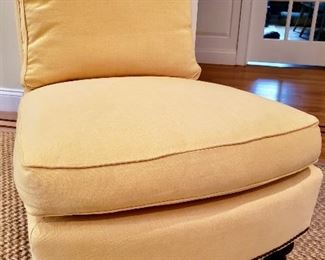 Lee Upholstered Chair with Brass Casters
