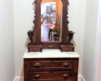 Victorian antique marble top dresser