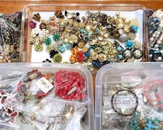 Just a small part of the costume jewelry in this estate.