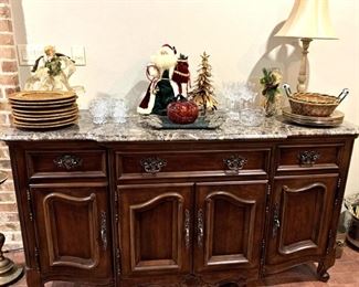 Bernhardt marble top buffet