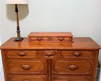 Solid, black walnut antique dresser (we have the matching mirror and matching high chest)