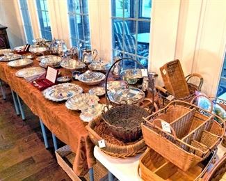 Plenty of silverplate serving ware 