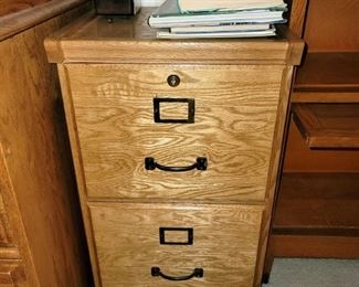 2 Wood 2-drawer file cabinets