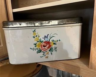 Vintage tin breadbox