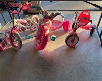 Girl's Tricycle, Bike and Big Wheel