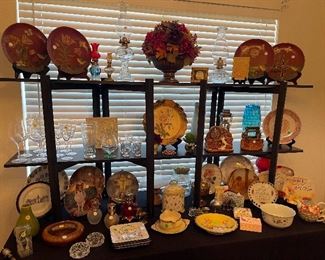 Decorative Plates, Glassware, McCoy, Oil Lanterns, etc.